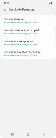 Pulsa el tipo de desvío deseado.
