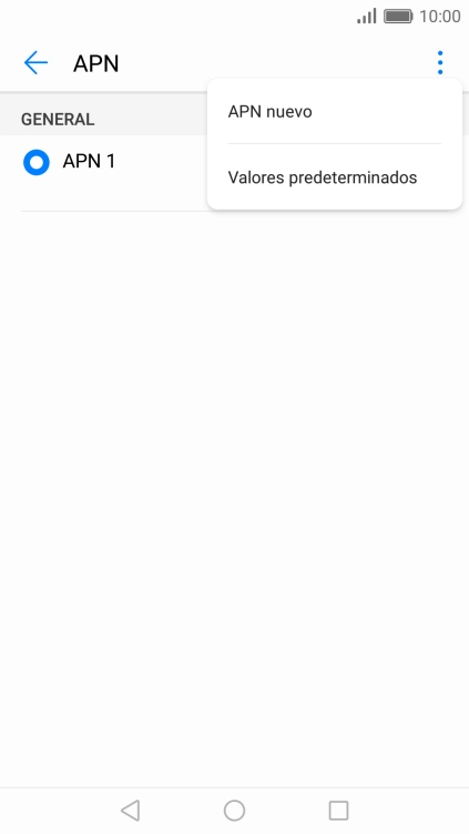 Pulsa APN nuevo.