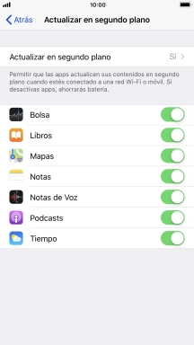 Pulsa Actualizar en segundo plano.