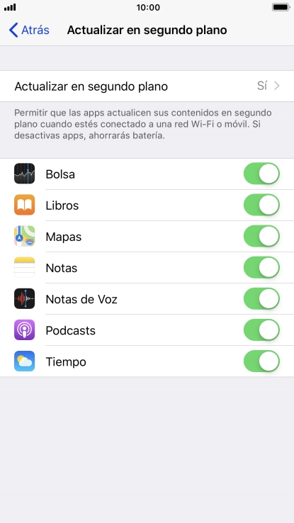 Pulsa Actualizar en segundo plano.