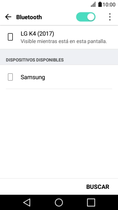 Pulsa el dispositivo Bluetooth deseado y sigue las indicaciones de la pantalla para vincular el dispositivo al teléfono.