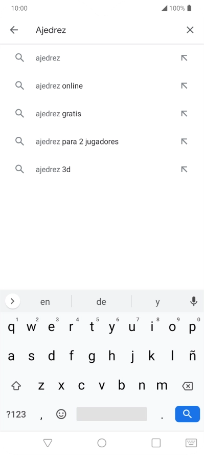 Introduce el nombre del tema o de la app y pulsa el icono de búsqueda.