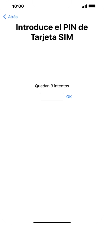 Si es necesario desbloquear la tarjeta SIM, introduce el código PIN y pulsa OK.