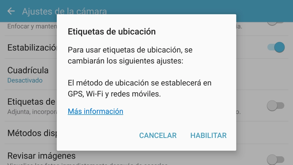 Si activas la función, pulsa HABILITAR.