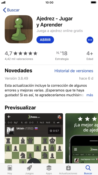 Pulsa la tecla de inicio para terminar y regresar a la pantalla de inicio.