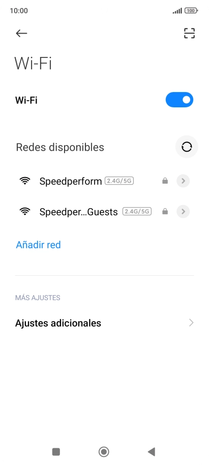 Pulsa la red deseada.