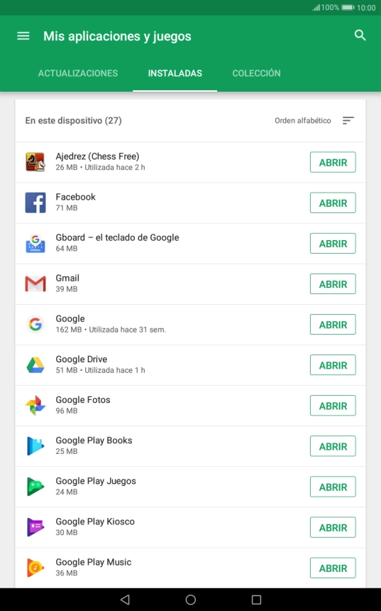 Pulsa la app deseada.