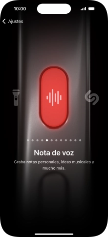 Desliza el dedo hacia la derecha o hacia la izquierda por la pantalla para seleccionar la función deseada.