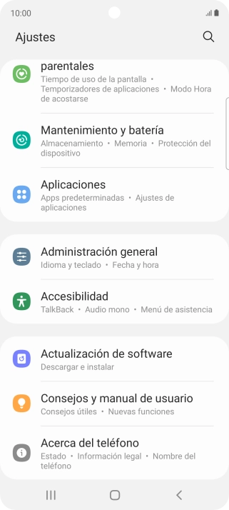Pulsa Administración general.