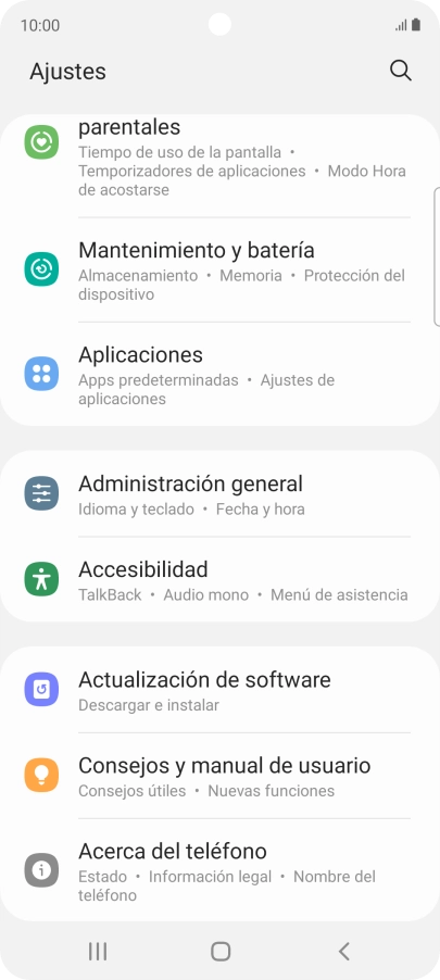 Pulsa Administración general.