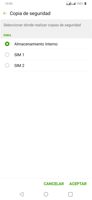 Pulsa la tarjeta SIM deseada.