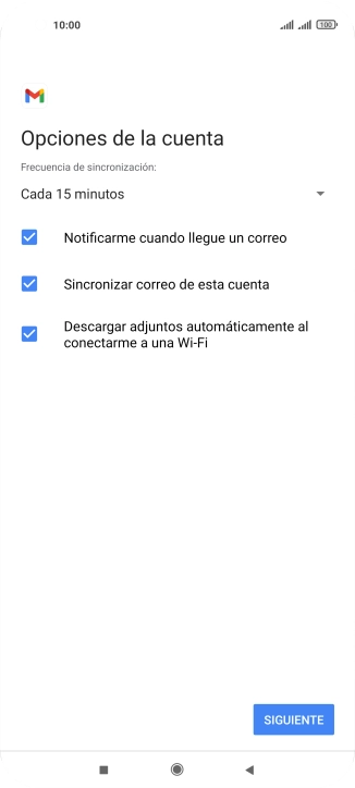 Si aparece en la pantalla esta imagen, tu cuenta de correo electrónico ha sido reconocida y configurada automáticamente. Sigue las indicaciones de la pantalla para introducir más información y terminar la configuración.