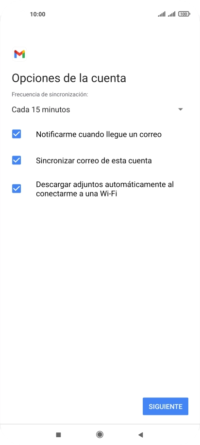 Si aparece en la pantalla esta imagen, tu cuenta de correo electrónico ha sido reconocida y configurada automáticamente. Sigue las indicaciones de la pantalla para introducir más información y terminar la configuración.