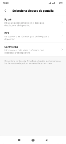 Pulsa el código de seguridad deseado y sigue las indicaciones de la pantalla para crear un código de seguridad del teléfono adicional.