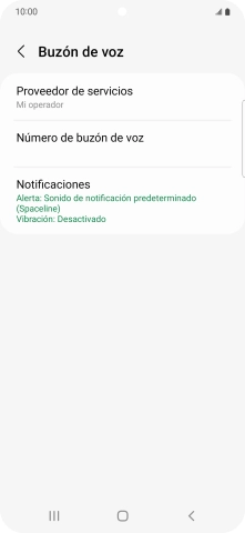 Pulsa Número de buzón de voz.