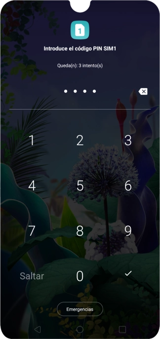 Si lo solicita el teléfono, introduce el código PIN y pulsa el icono de aceptar.