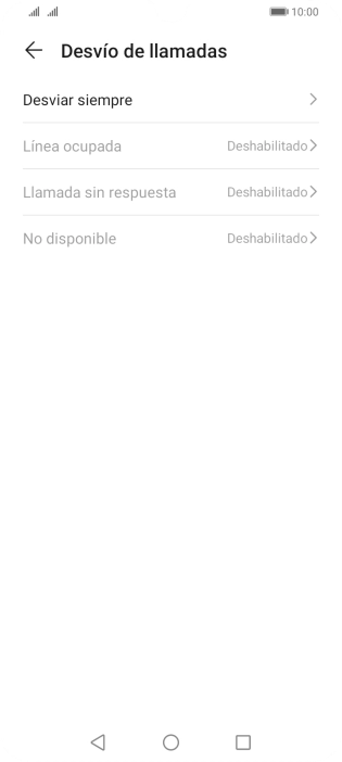 Pulsa el tipo de desvío deseado.