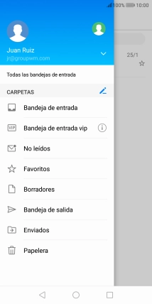 Pulsa la lista desplegable de las cuentas de correo electrónico.