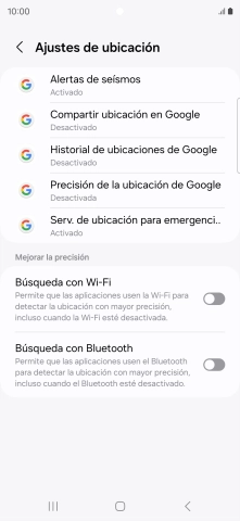 Pulsa Precisión de la ubicación de Google.