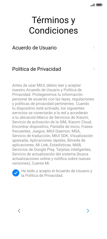 Pulsa la flecha hacia la derecha.