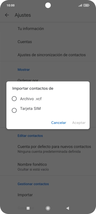 Pulsa el nombre de la tarjeta SIM.