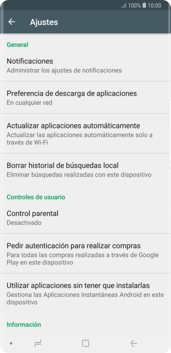 Pulsa Actualizar aplicaciones automáticamente.
