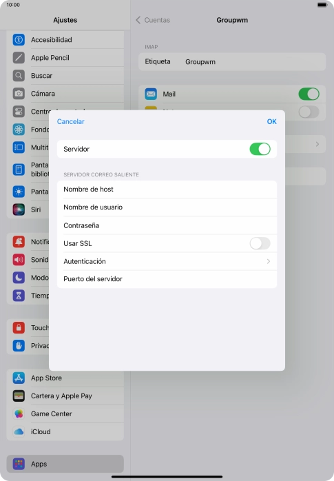 Pulsa el indicador junto a 