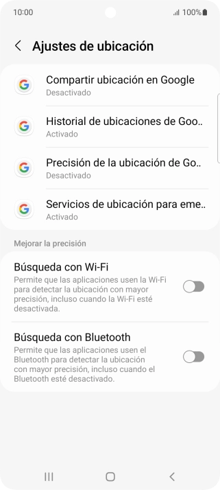 Pulsa Precisión de la ubicación de Go...