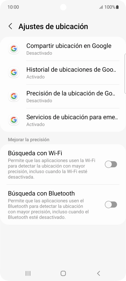 Pulsa Precisión de la ubicación de Go...