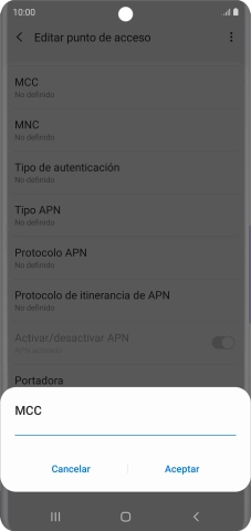 Introduce 214 y pulsa Aceptar.