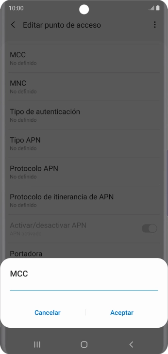 Introduce 214 y pulsa Aceptar.