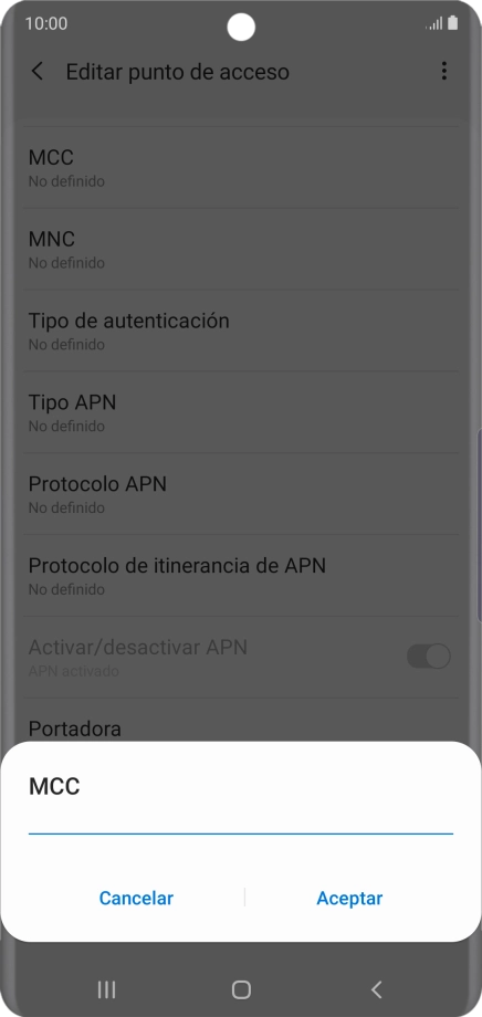 Introduce 214 y pulsa Aceptar.