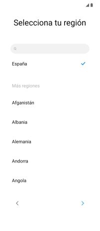 Pulsa el país o el área deseados.