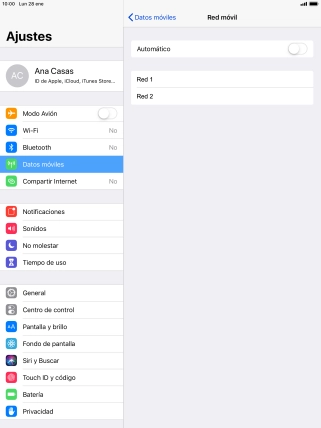 Si desactivas la función, pulsa la red deseada.