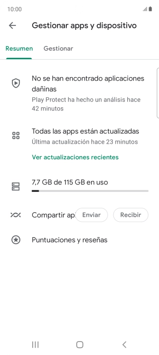 Pulsa Gestionar.