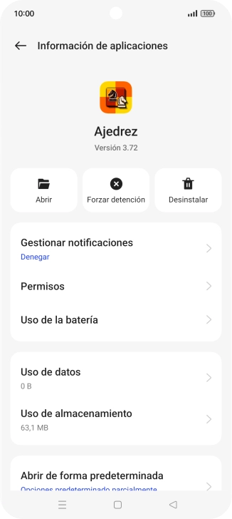 Pulsa Uso de almacenamiento.