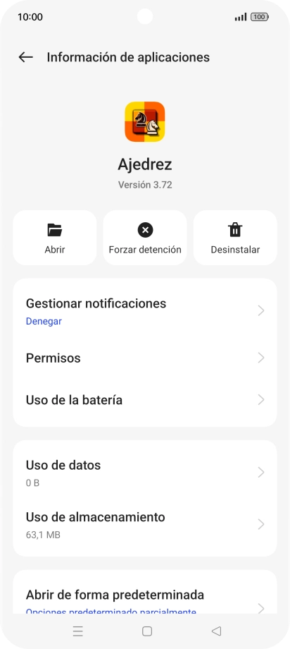 Pulsa Uso de almacenamiento.