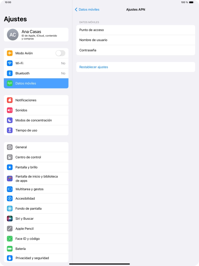 Pulsa Punto de acceso e introduce airtelwap.es.