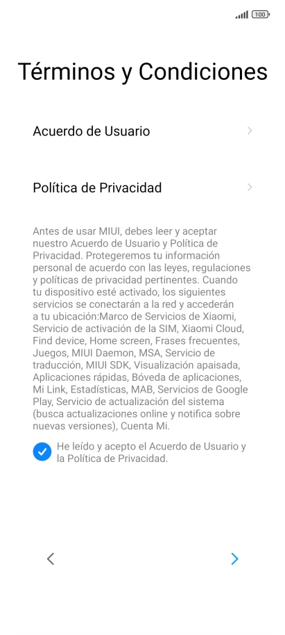Pulsa la flecha hacia la derecha.