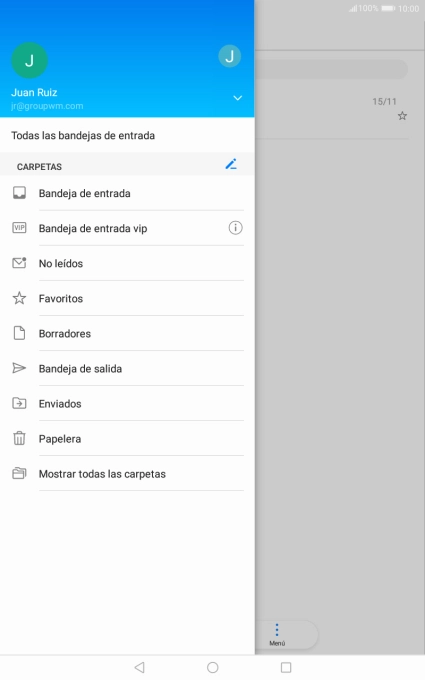 Pulsa la cuenta de correo electrónico deseada.