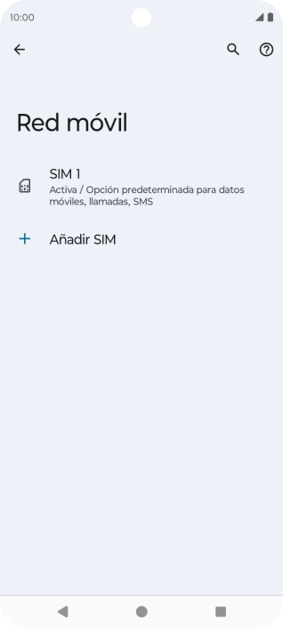 Pulsa el nombre de la tarjeta SIM.