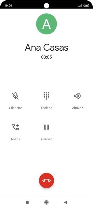 Pulsa el icono de finalizar llamada.