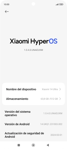 Pulsa el campo superior. Si hay una versión de software nueva disponible, aparecerá ahora en la pantalla. Sigue las indicaciones de la pantalla para actualizar el software del teléfono.