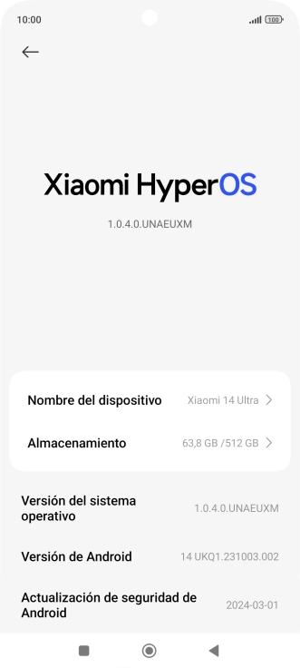 Pulsa el campo superior. Si hay una versión de software nueva disponible, aparecerá ahora en la pantalla. Sigue las indicaciones de la pantalla para actualizar el software del teléfono.