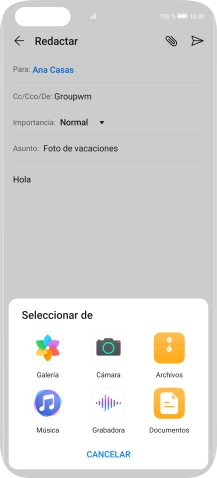 Pulsa Archivos y desplázate a la carpeta deseada.