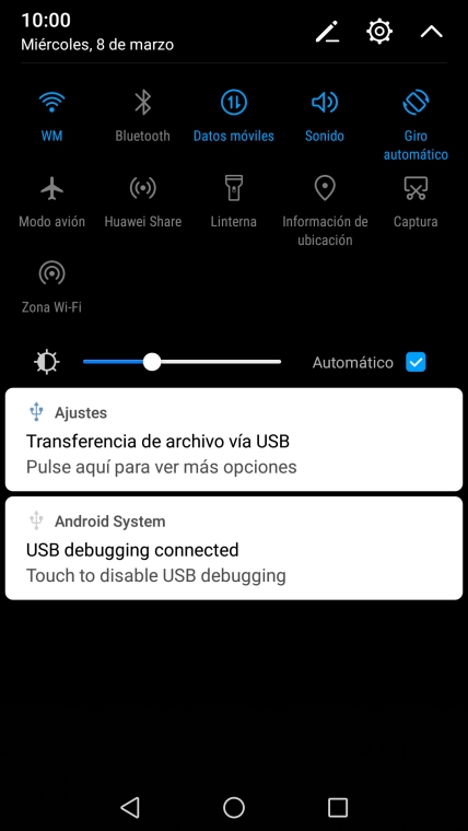 Pulsa Modo avión para activar o desactivar la función.