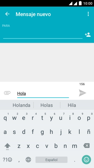 Abre una nota, un mensaje o un correo electrónico, de modo que el teclado esté visible en la pantalla y el teléfono esté listo para la entrada de texto.