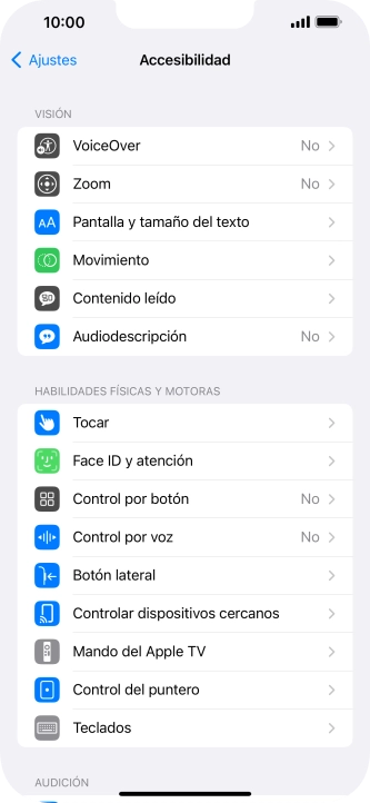 Pulsa una categoría bajo 