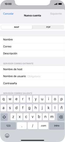 Pulsa Nombre de usuario e introduce el nombre de usuario de tu cuenta de correo electrónico.
