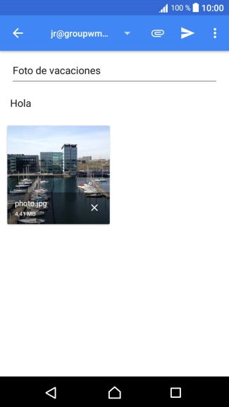Pulsa el icono de envío cuando termines de escribir el correo electrónico.